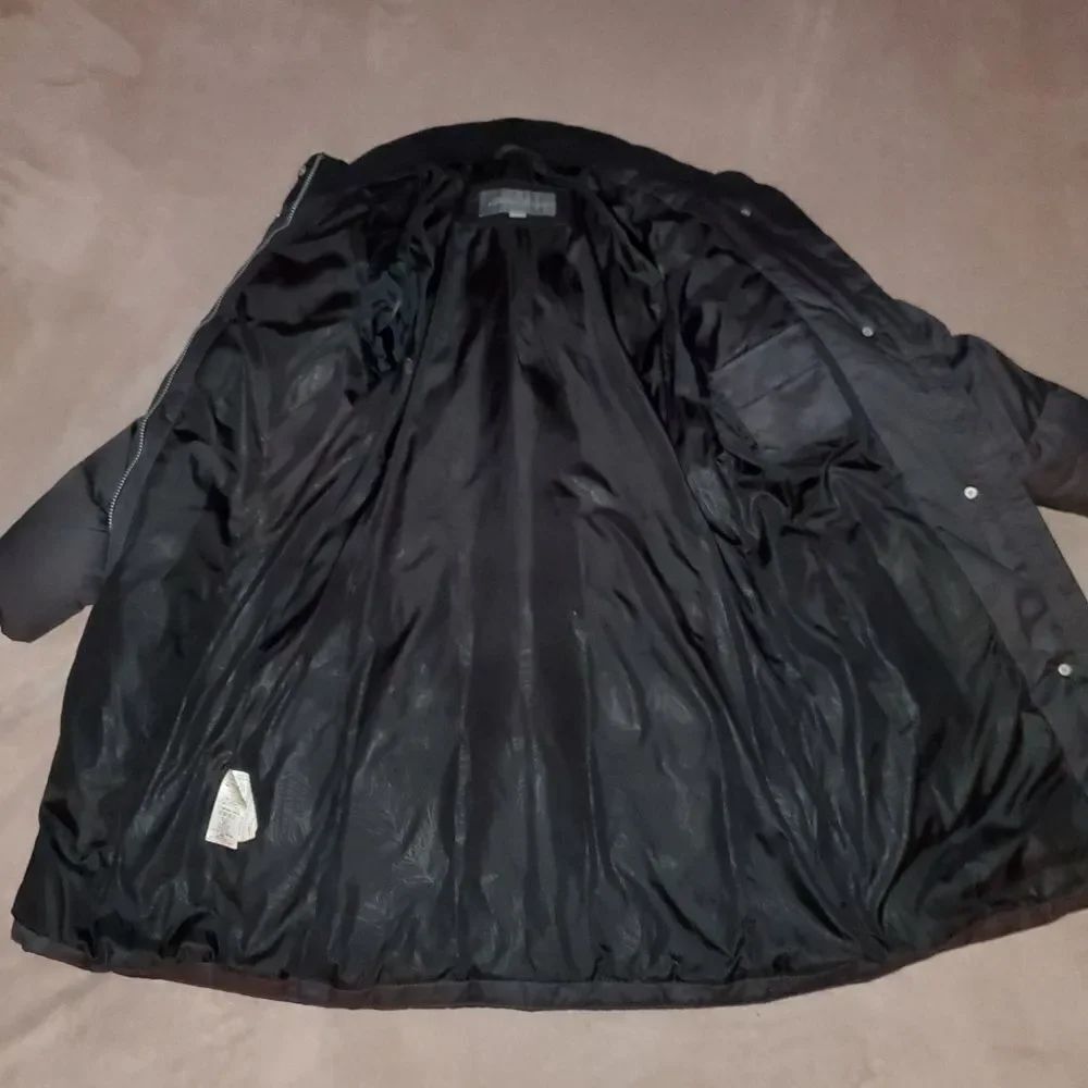 Vintage Goose Down Eddie Bauer Black Trench Coat - Picture 5 of 7